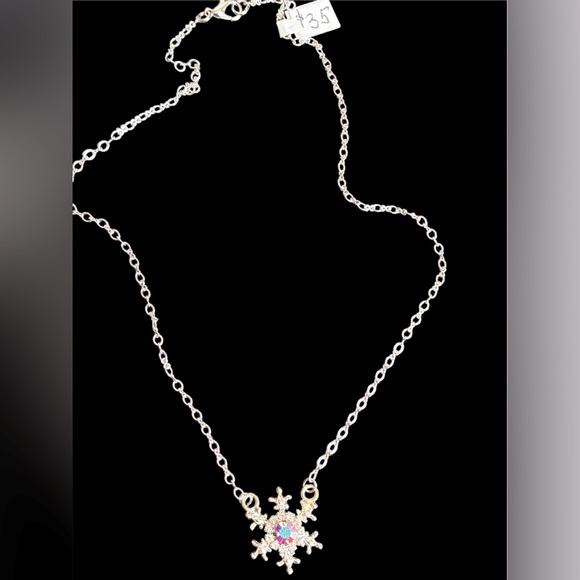 Snowflake Necklace with Swarovski Crystal AB stone - NWT - Picture 3 of 10